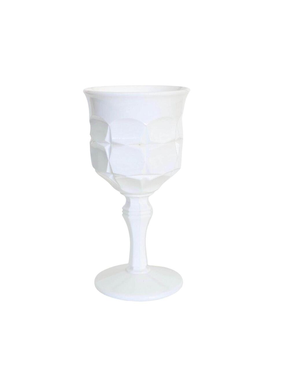 Vintage Indiana Glass Constellation White Milk Glass Water Goblet